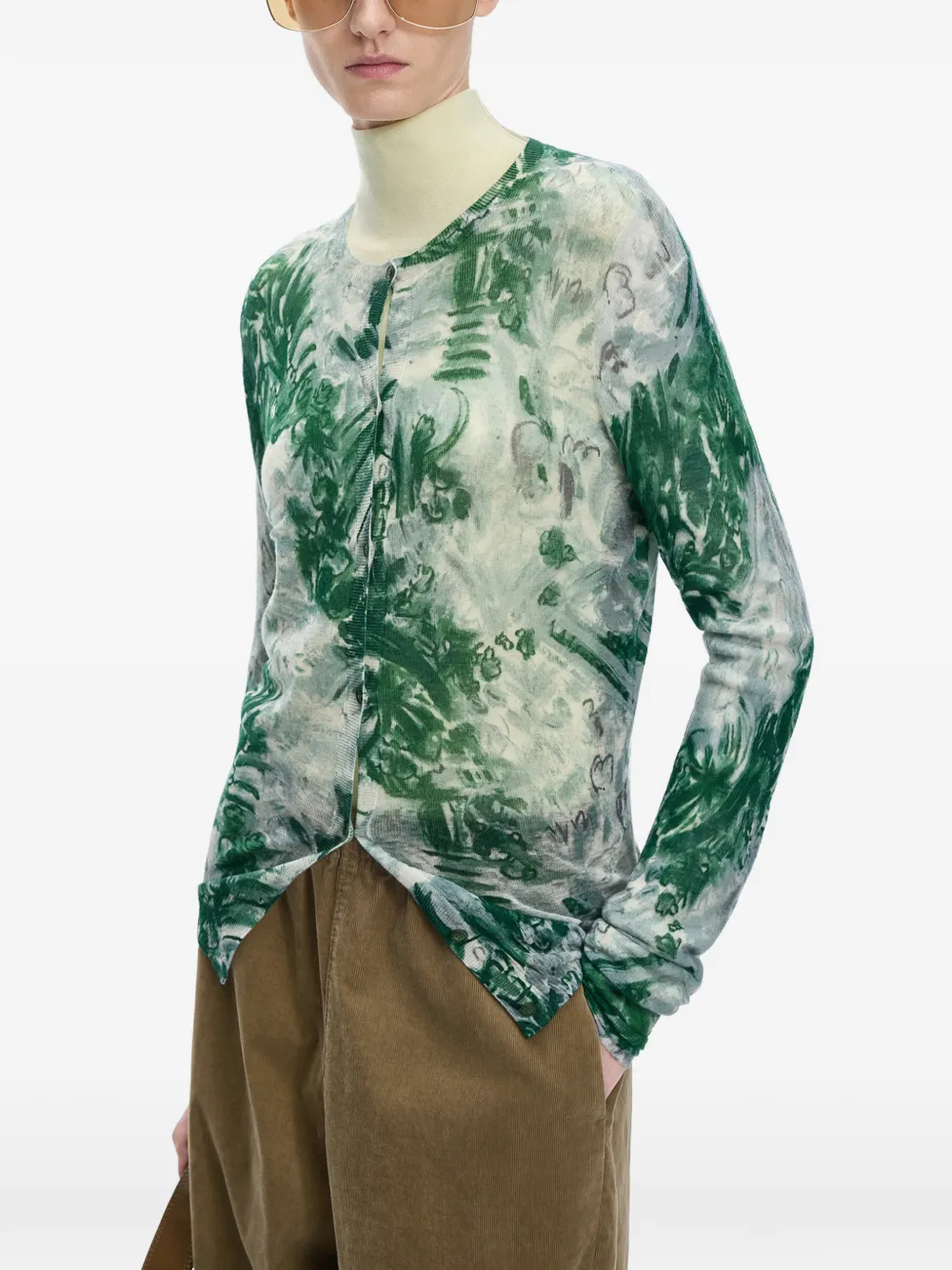 JNBY Wollen vest met print Groen