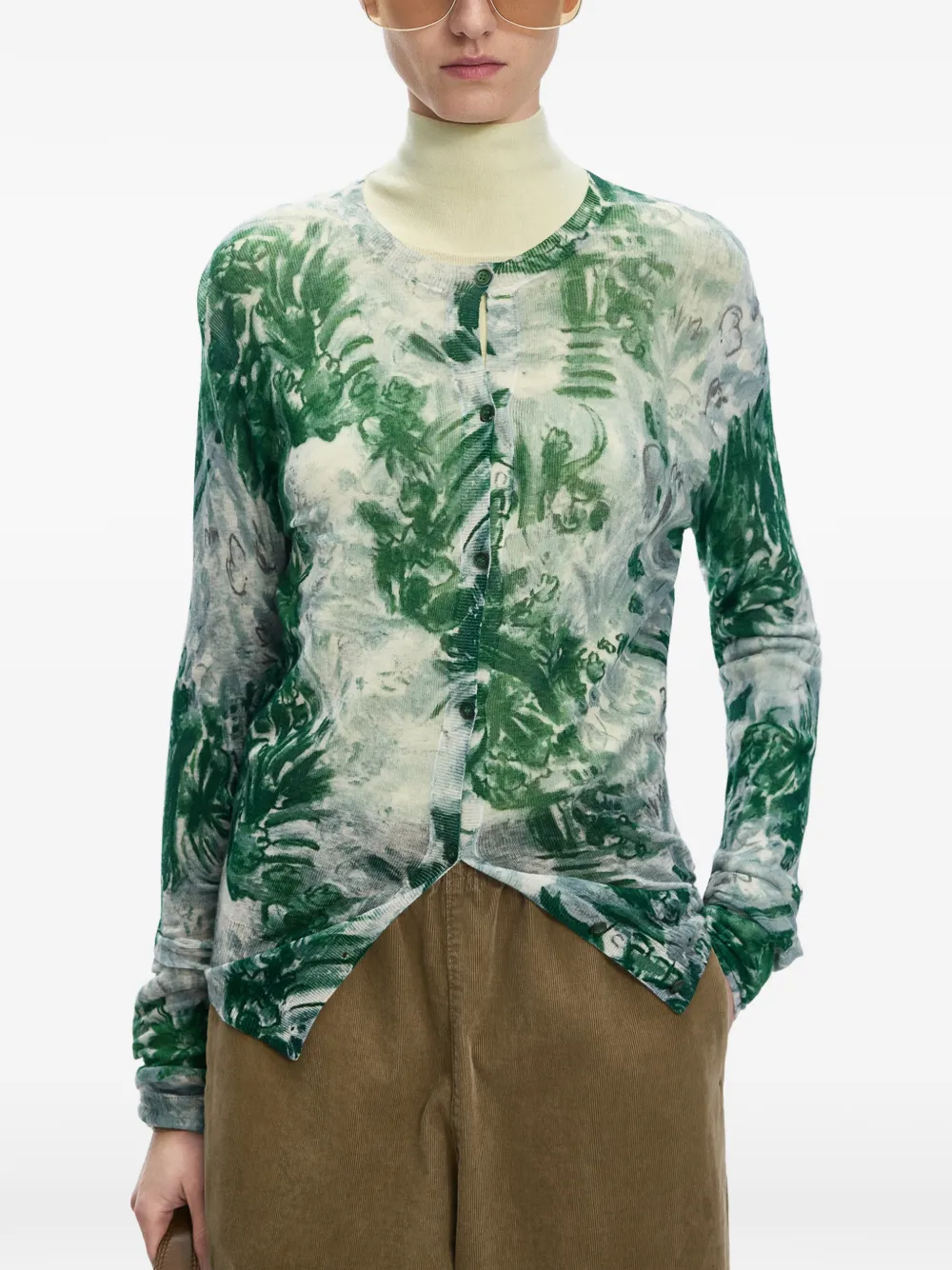 JNBY Wollen vest met print Groen