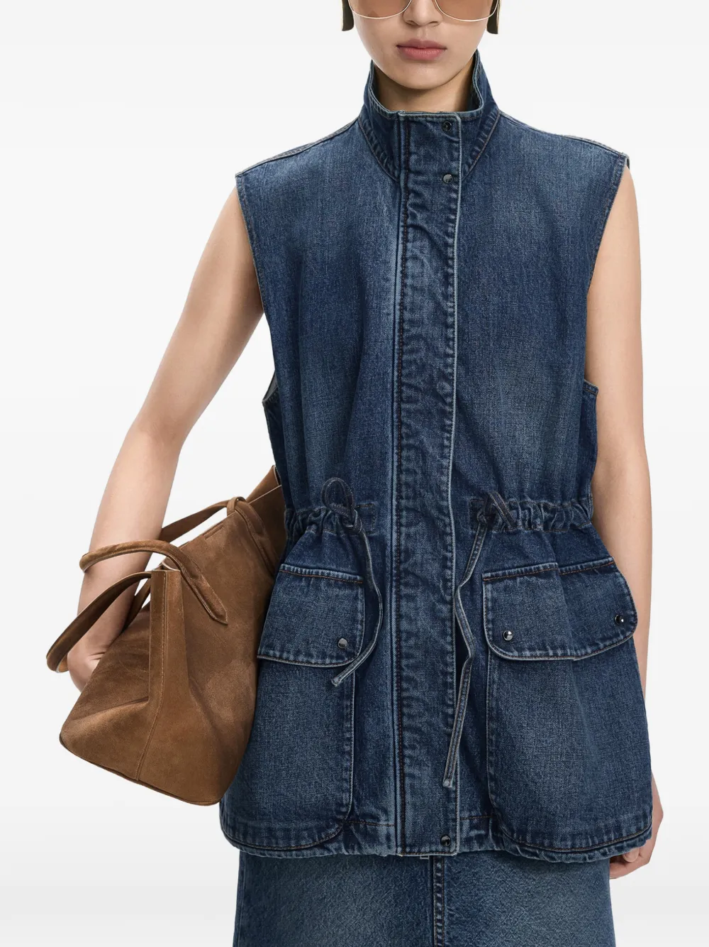 JNBY Bodywarmer met cargo zak en trekkoord Blauw