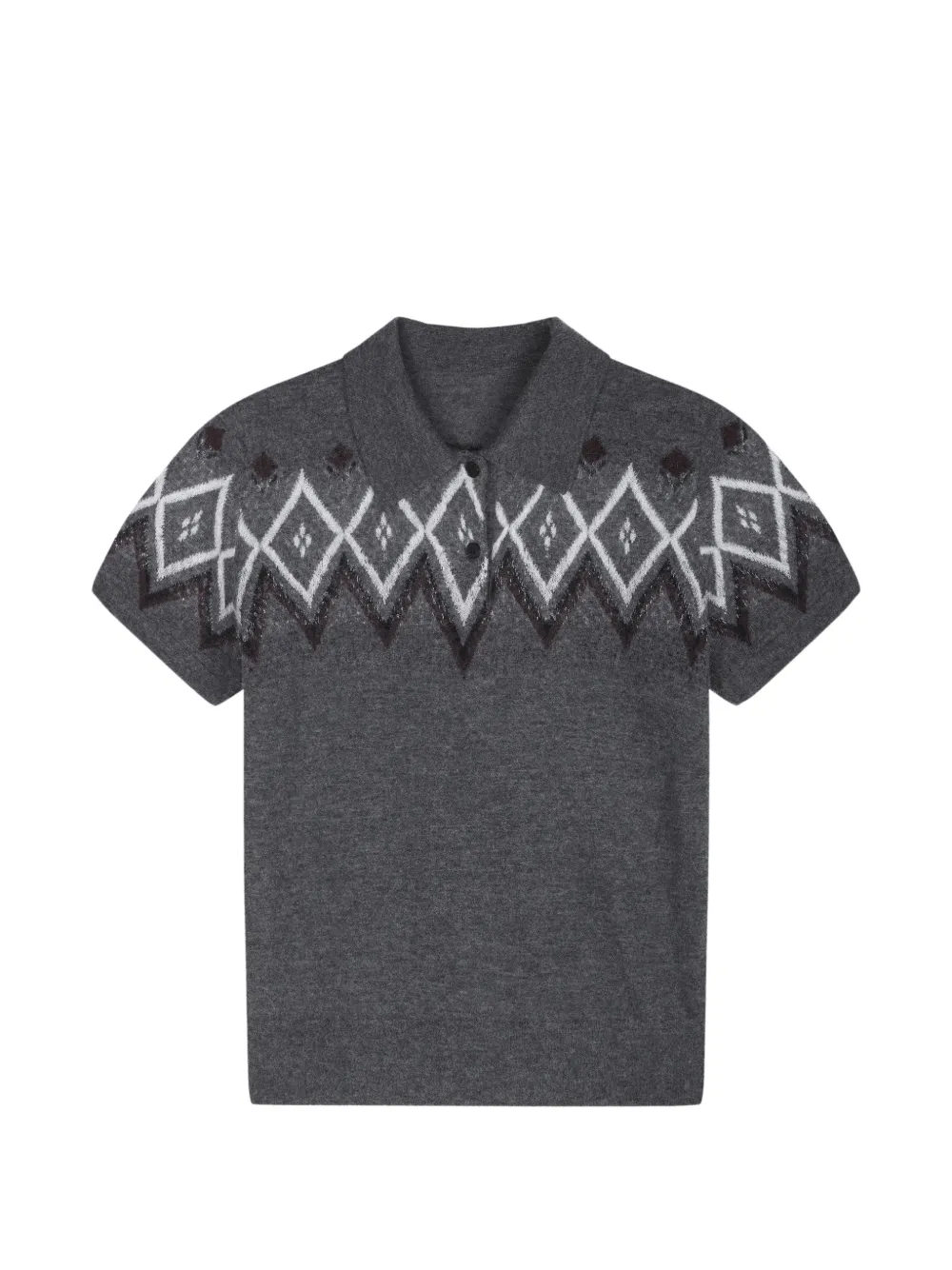 JNBY geometric-jacquard polo-collar sweater