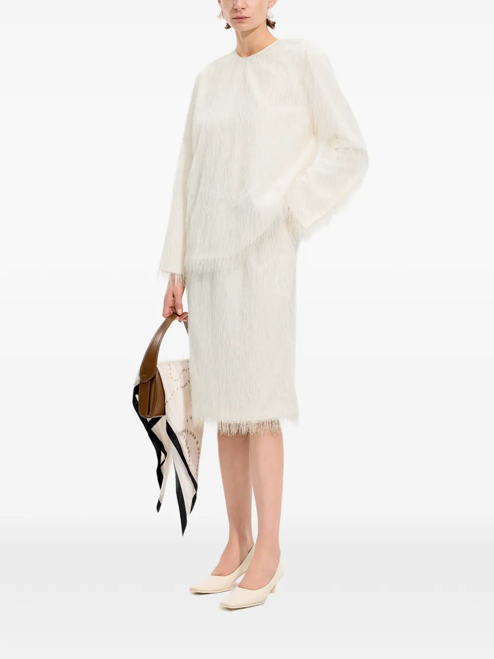 JNBY Midi-rok met franje-jacquard Beige