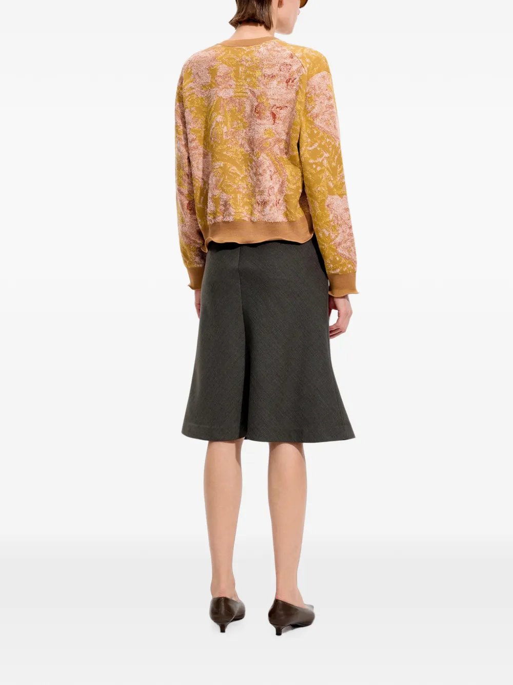 JNBY Gebreid cropped vest met jacquard Geel