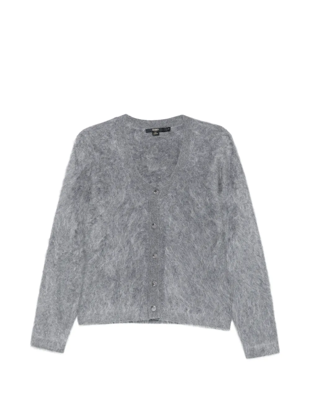 Seventy Cardigan in maglia spazzolata con scollo a V - Grigio