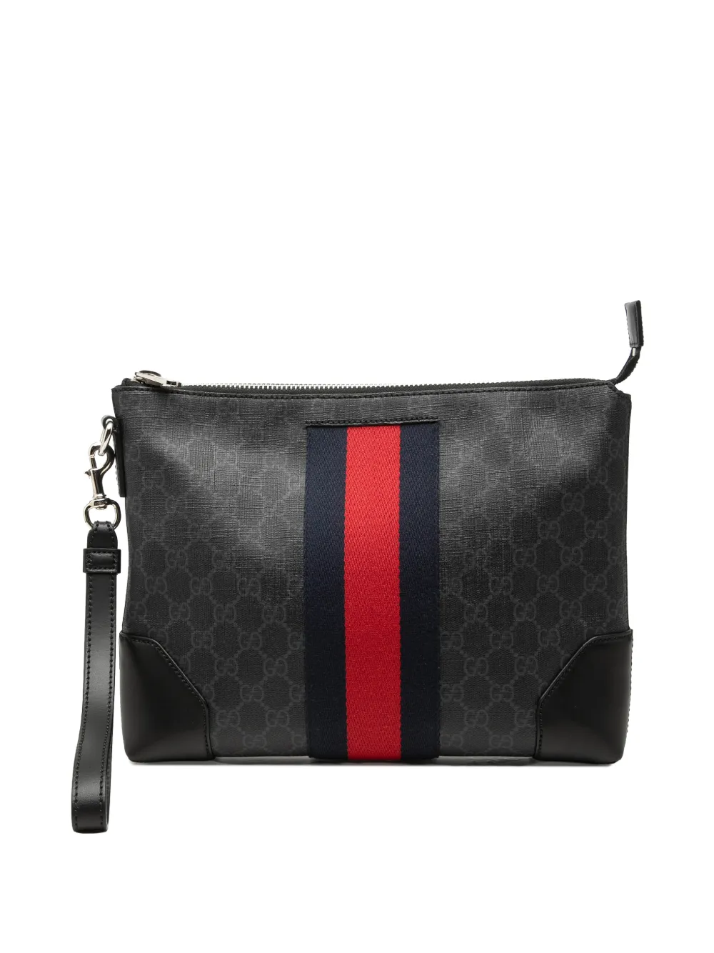 Gucci Pre-Owned 2000-2015 GG Supreme Web clutch bag - Nero