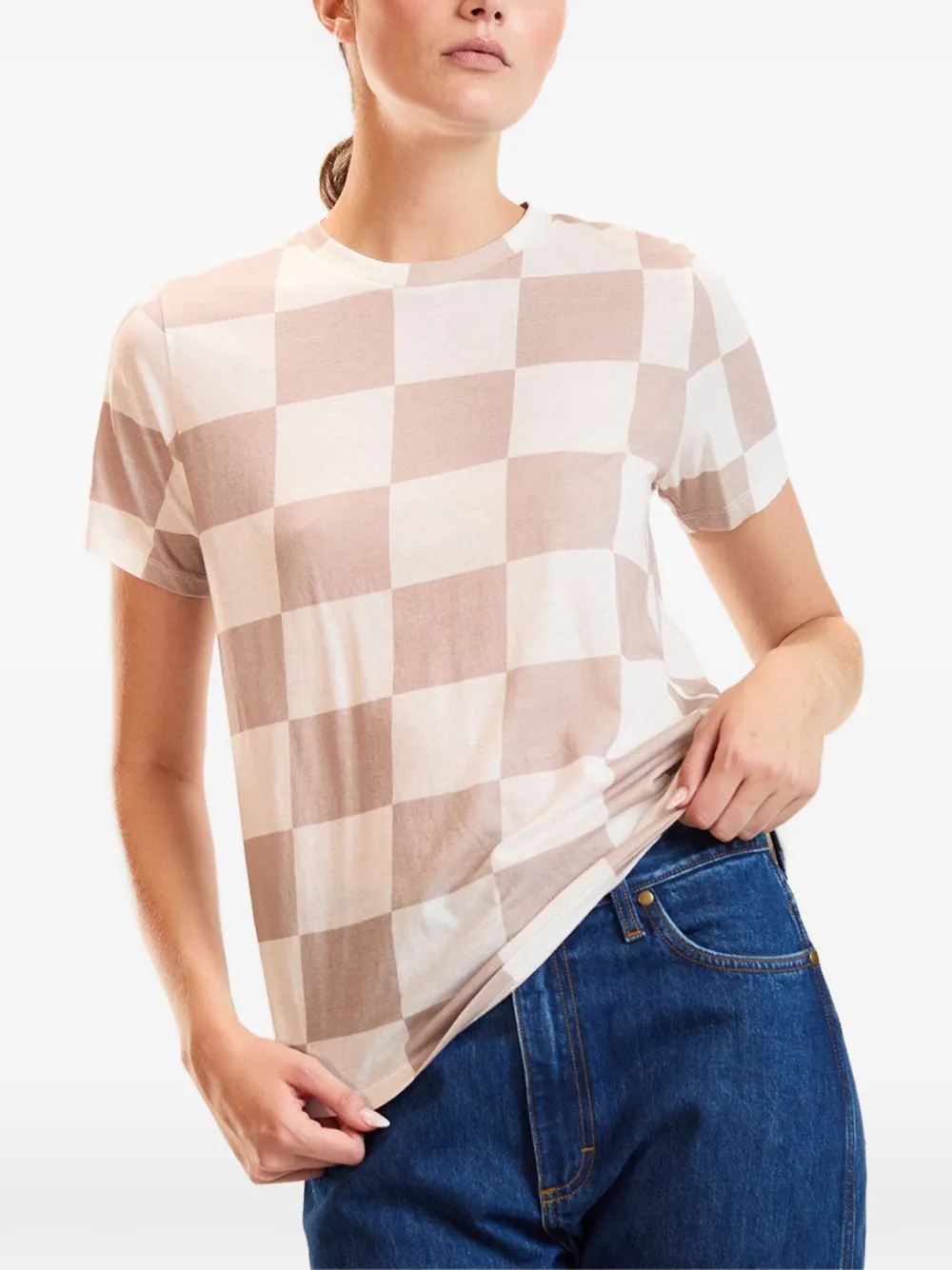 Victoria Beckham checkerboard T-shirt - Marron Victoria Beckham checkerboard T-shirt - Marron
