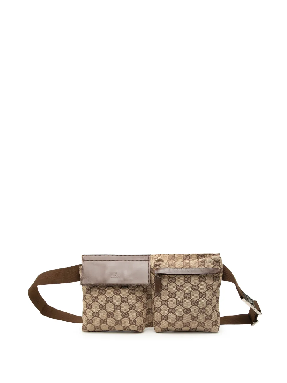 Gucci Pre-Owned 2000-2015 GG Supreme Double Pocket belt bag - Toni neutri