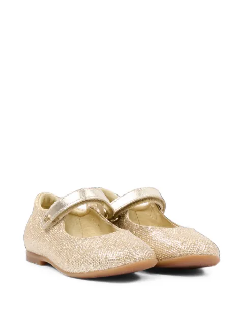 NATURINO glitter-effect touch-strap ballet flats