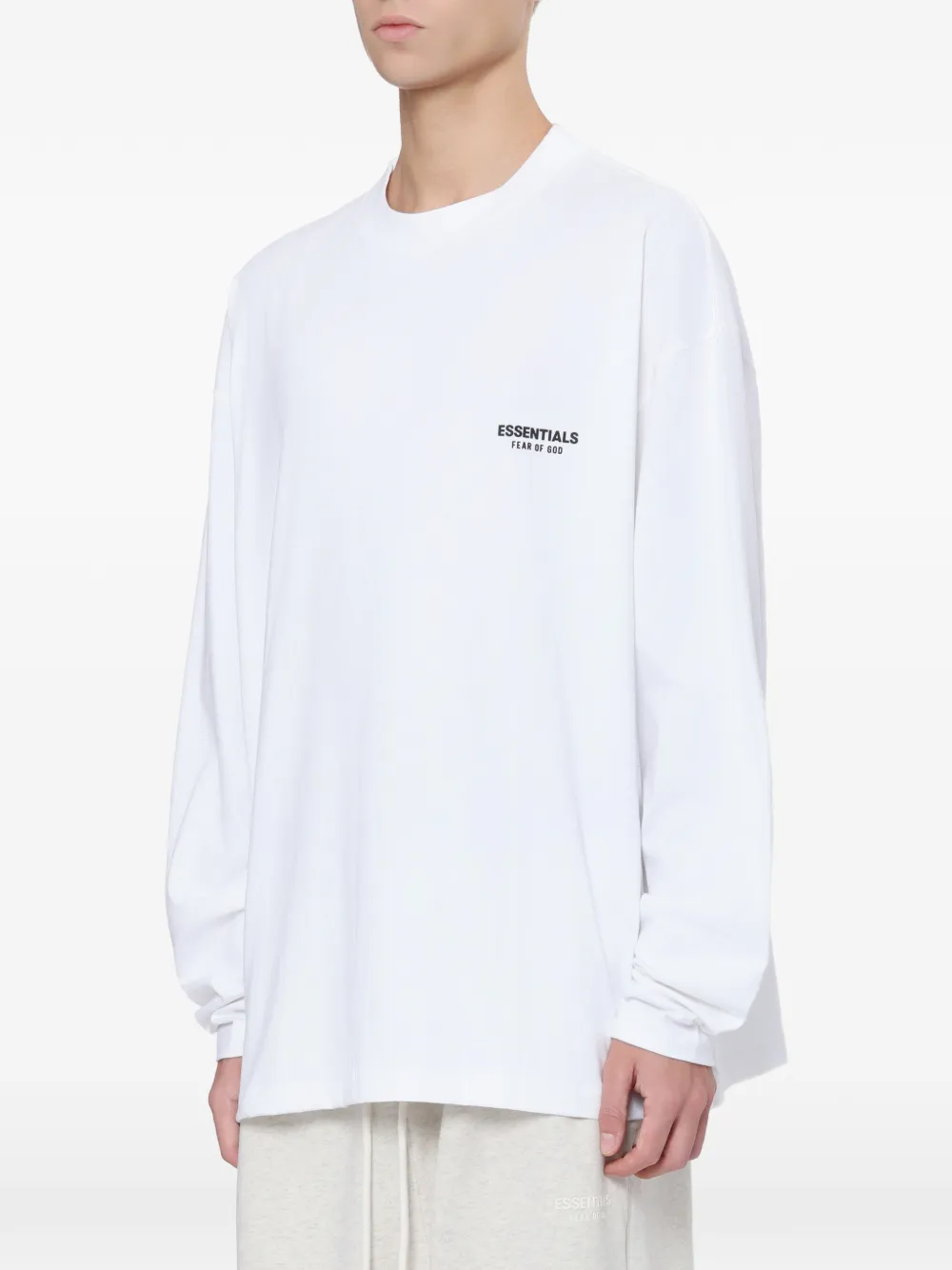 FEAR OF GOD ESSENTIALS T-shirt met logoprint met lange mouwen Wit