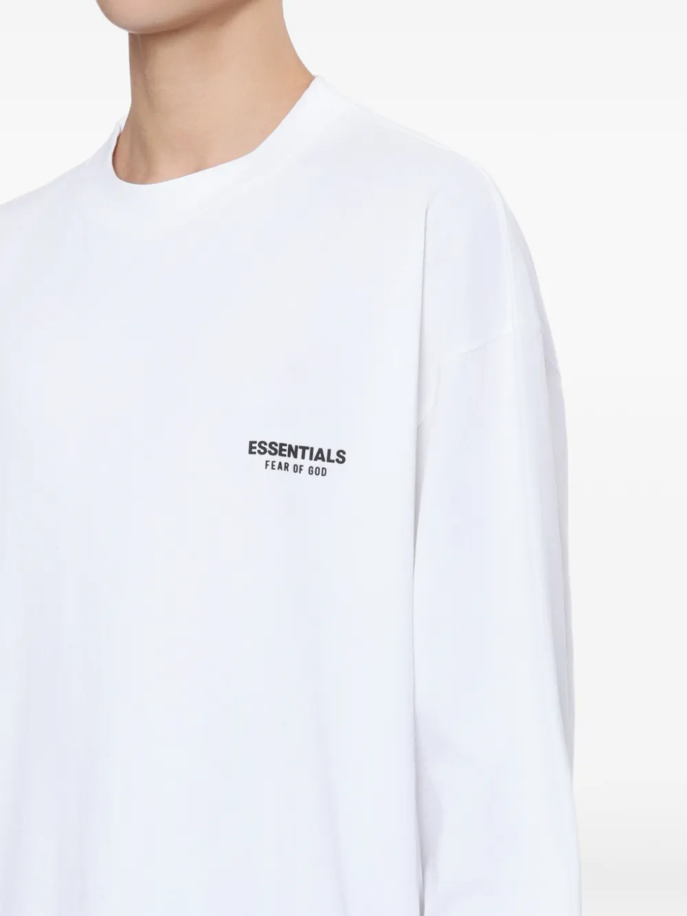FEAR OF GOD ESSENTIALS T-shirt met logoprint met lange mouwen Wit