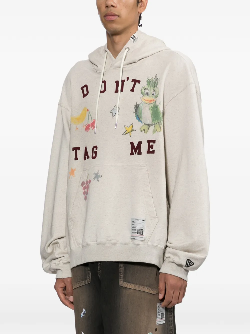 Maison MIHARA YASUHIRO Kids Doodle hoodie met print Beige