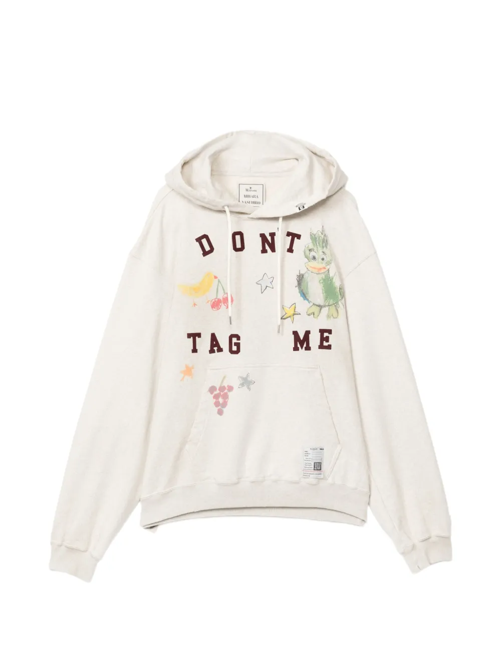 Maison MIHARA YASUHIRO Kids Doodle hoodie met print Beige