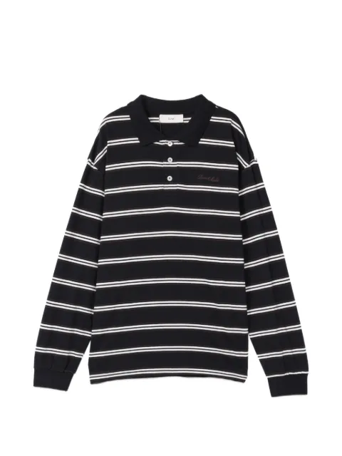 DUNST striped long-sleeve polo shirt
