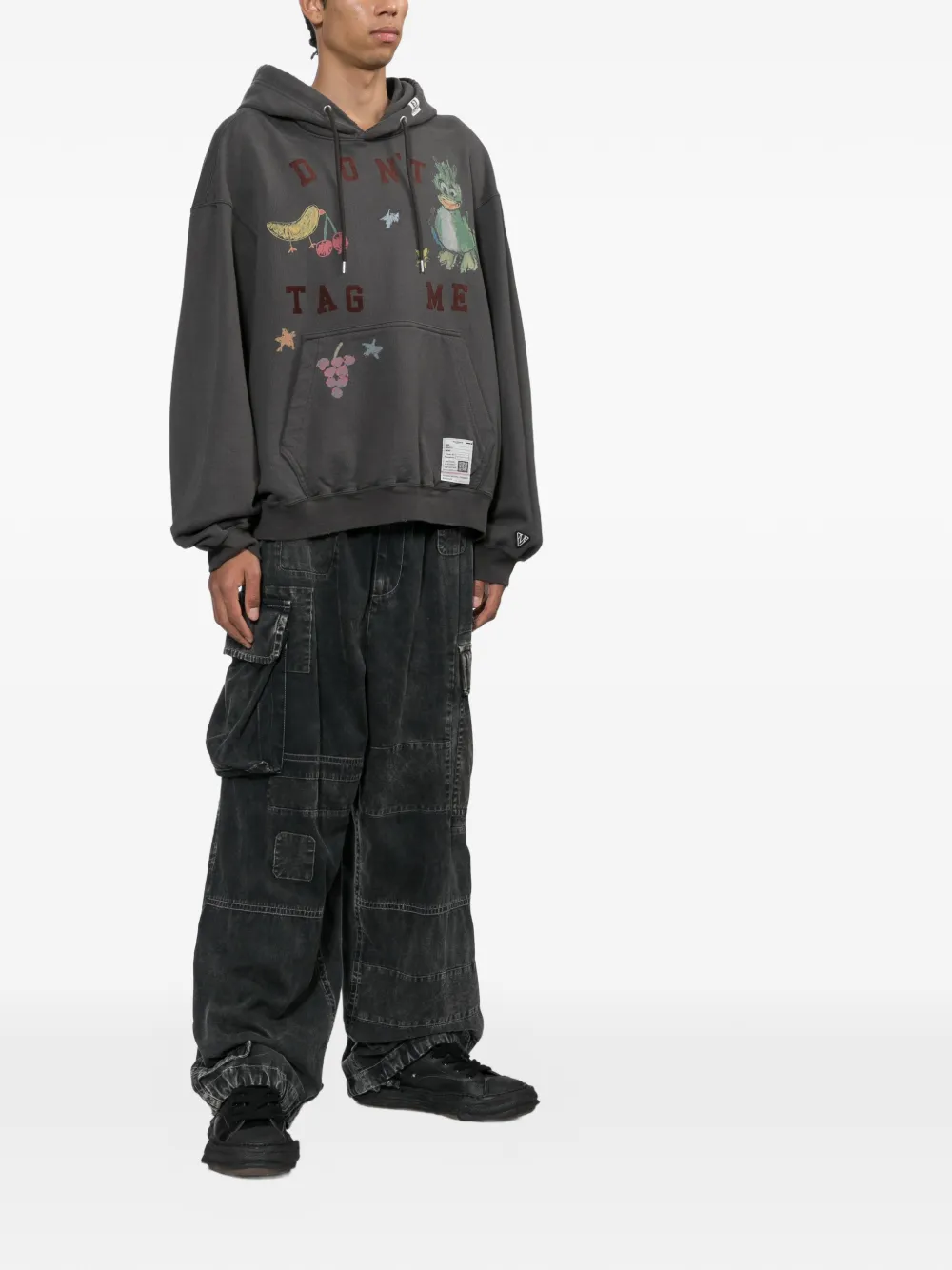 Maison MIHARA YASUHIRO Kids Doodle hoodie met print Grijs