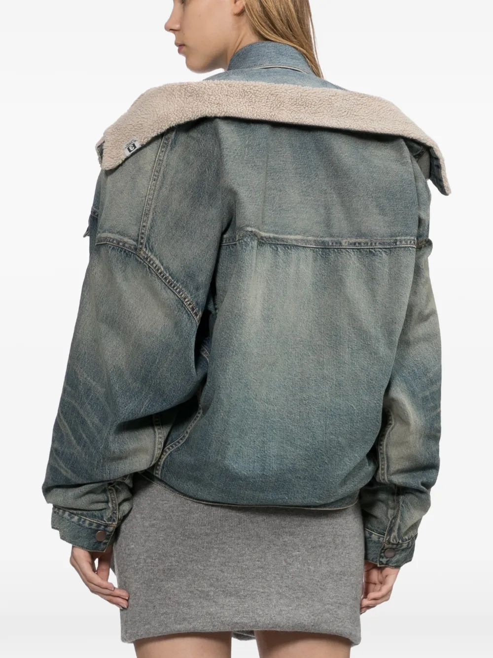 Maison MIHARA YASUHIRO shifted layered denim jacket Blauw