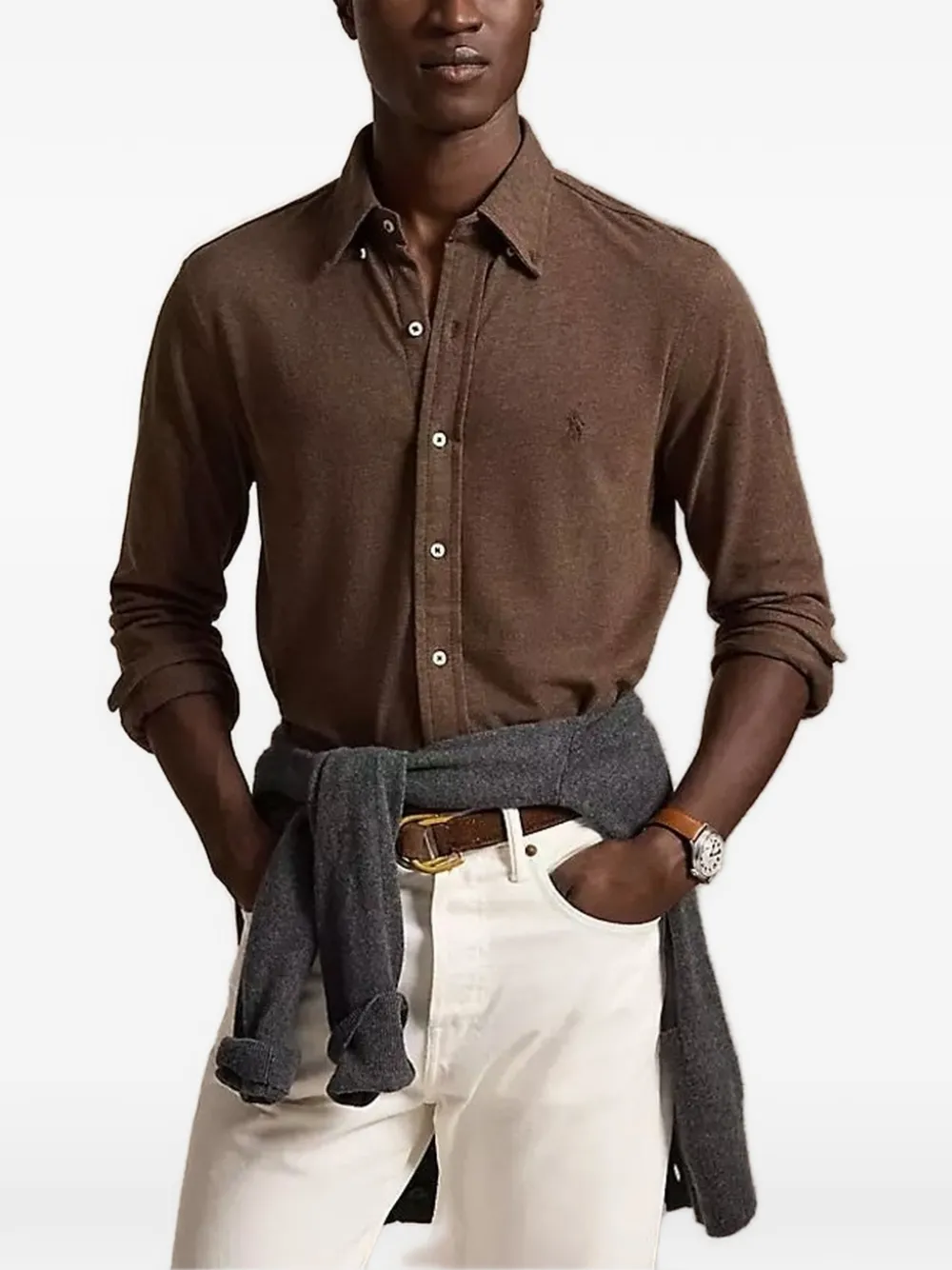 Polo Ralph Lauren featherweight mesh shirt - Marrone