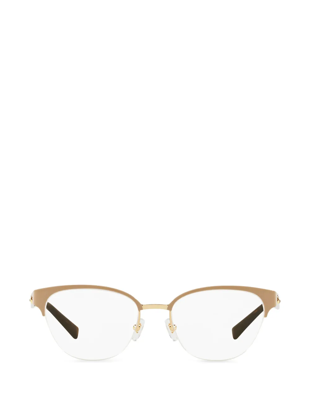 Versace cat-eye semi-rimless glasses - Nude