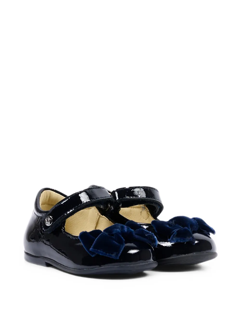NATURINO Arabesque bow-detail patent-leather ballet flats - Blu
