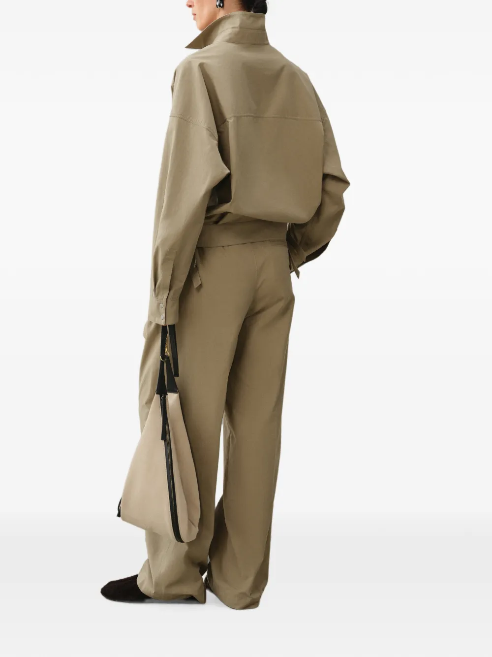 LESS Cropped jack met gesplus Beige