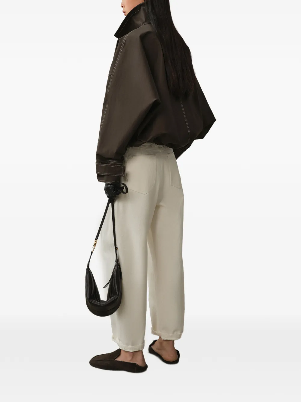 LESS T-silhouet jack met dolman mouwen Bruin