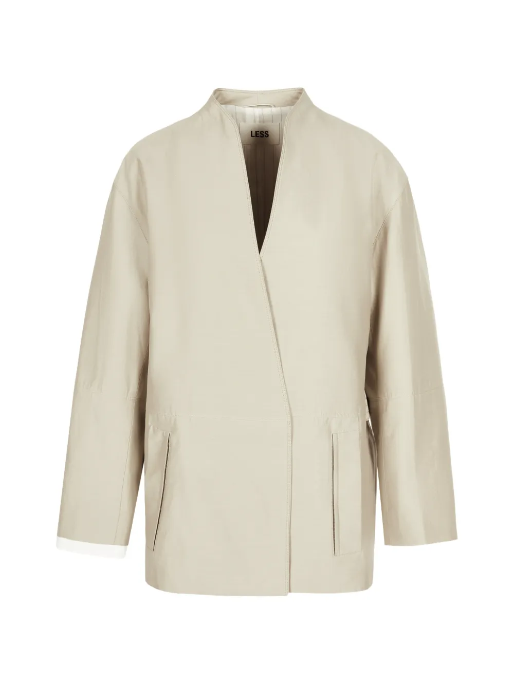 Less Paneled-sleeve Stand-collar Jacket In Neutrals
