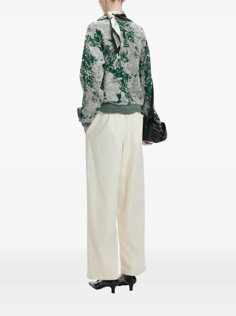 JNBY Gebreid cropped vest met jacquard Grijs