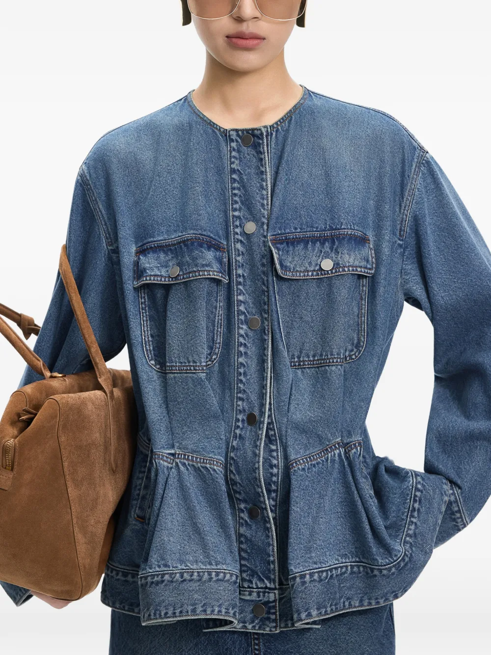 JNBY drawstring cargo-pocket denim jacket Blauw