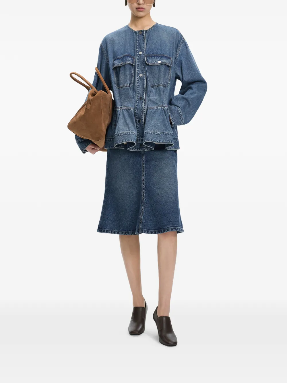 JNBY drawstring cargo-pocket denim jacket Blauw