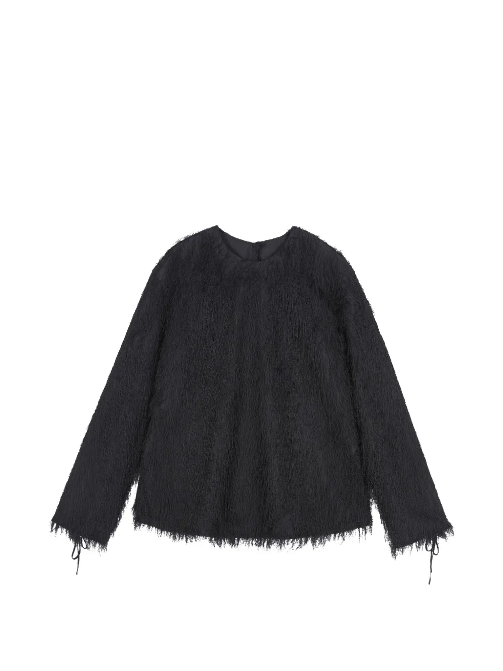 JNBY fringe-jacquard long-sleeve blouse - Nero