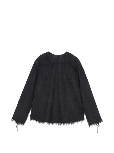JNBY fringe-jacquard long-sleeve blouse