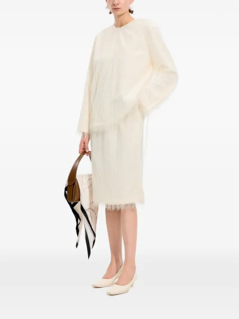 JNBY fringe-jacquard long-sleeve top