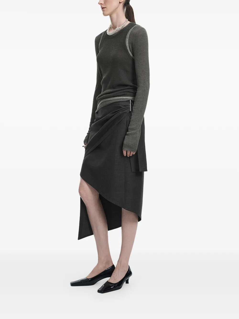 JNBY Asymmetrische midi-rok Grijs