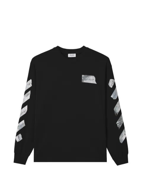 Off-White tape-print long-sleeve T-shirt