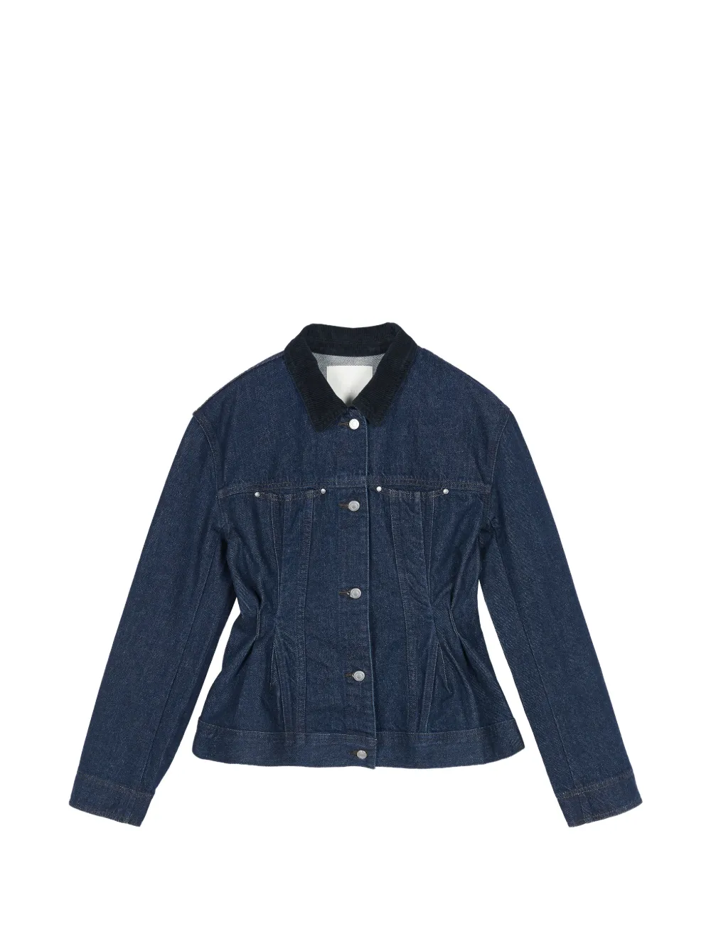 JNBY corduroy-collar cinched-waist denim jacket