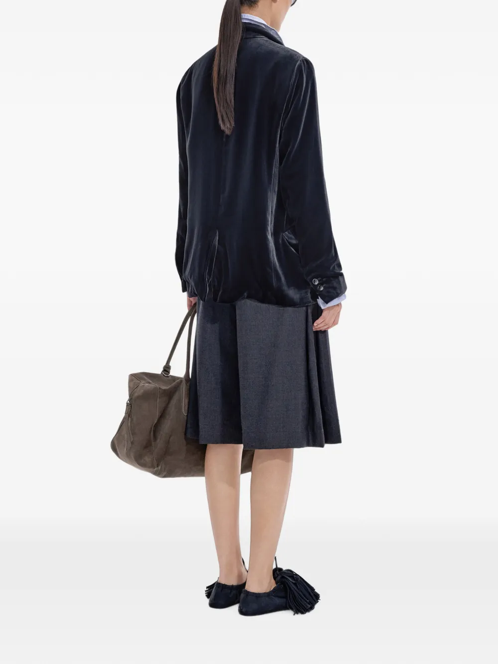 JNBY Fluwelen blazer met gedraaide zoom Blauw