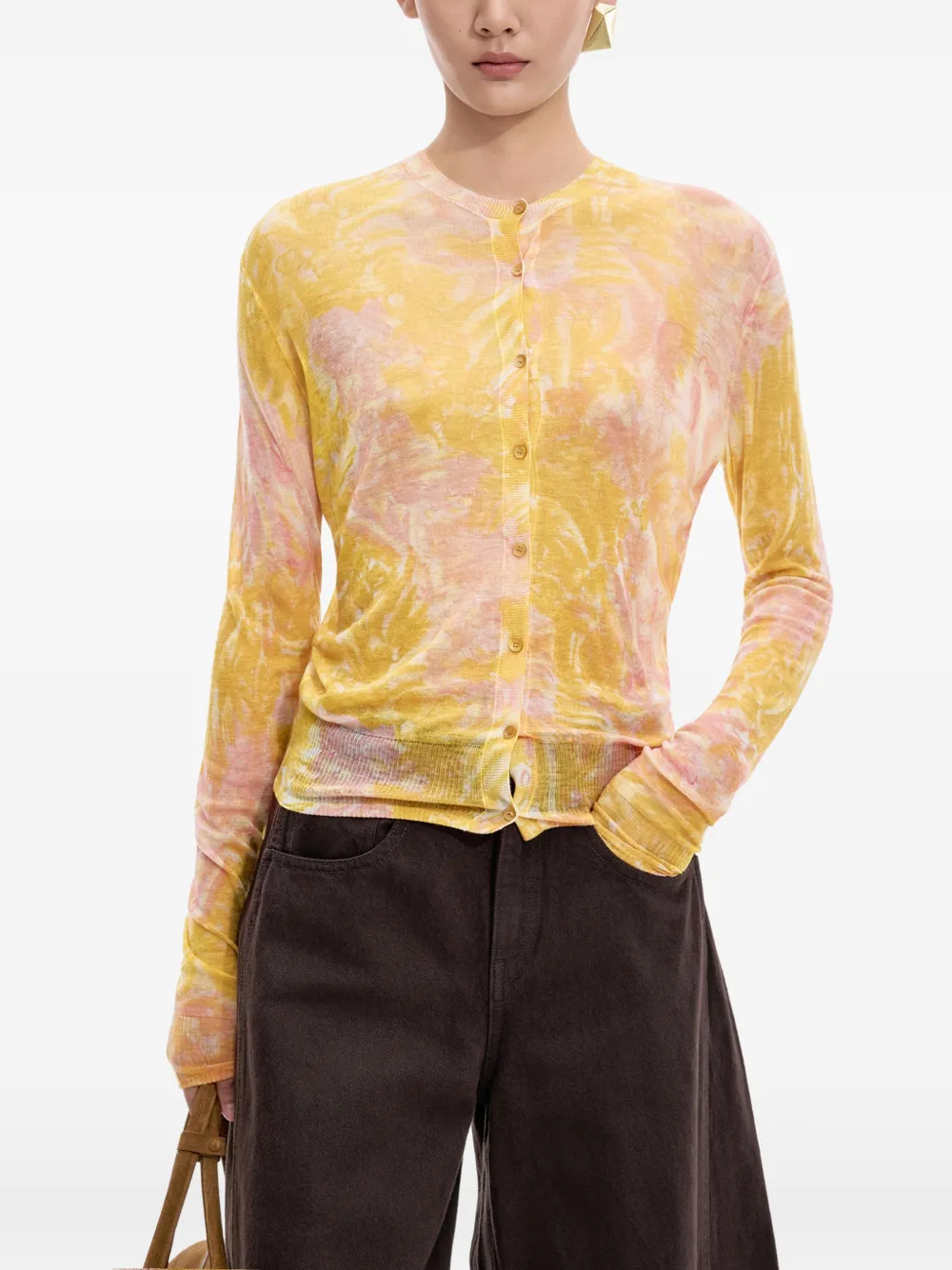JNBY Wollen vest met abstracte print Geel