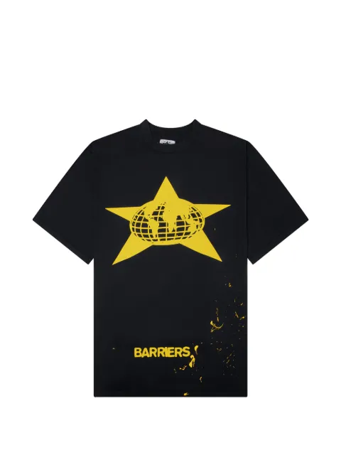 BARRIERS distressed star-logo T-shirt