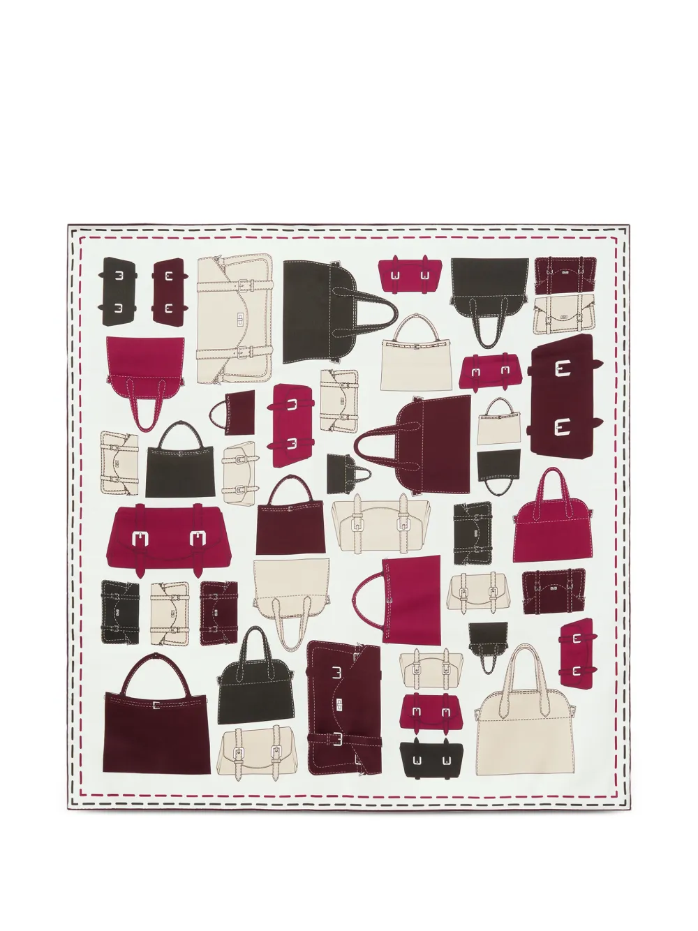 POTAMY bag-print silk scarf - Bianco
