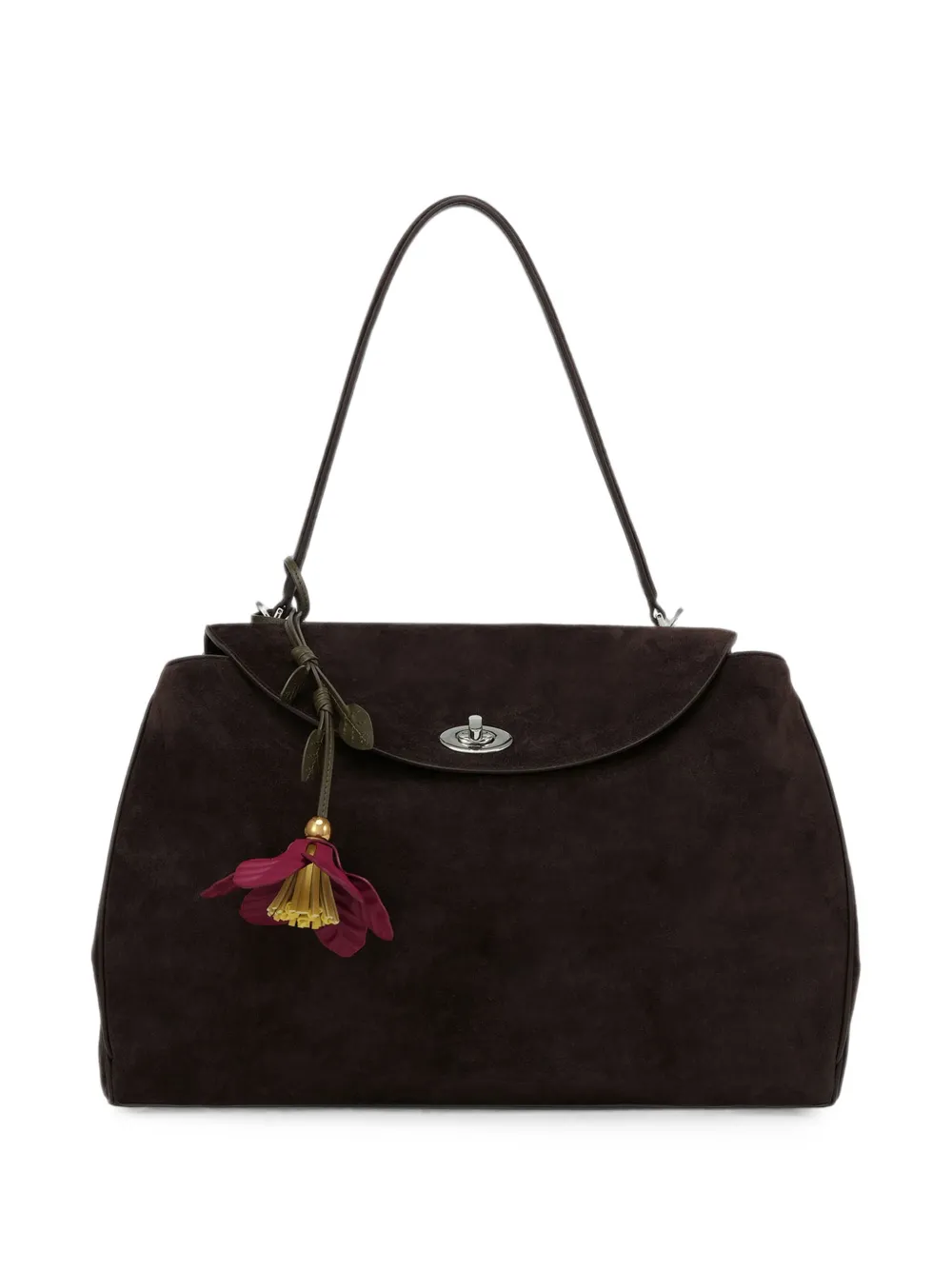 POTAMY floral-detail leather keychain
