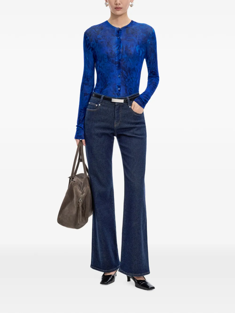 JNBY Wollen vest met abstracte print Blauw