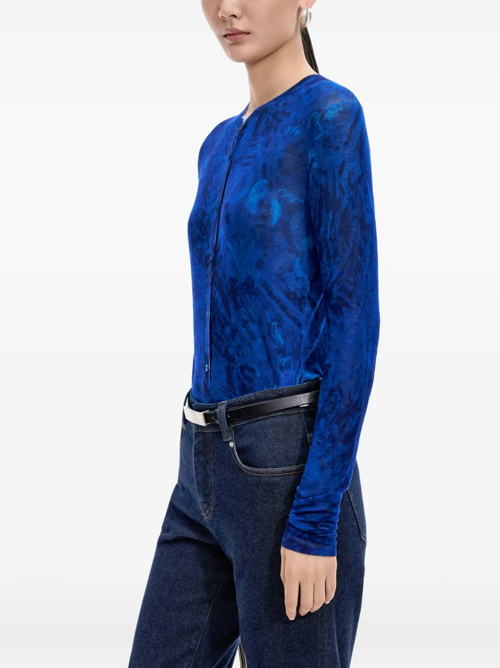 JNBY Wollen vest met abstracte print Blauw