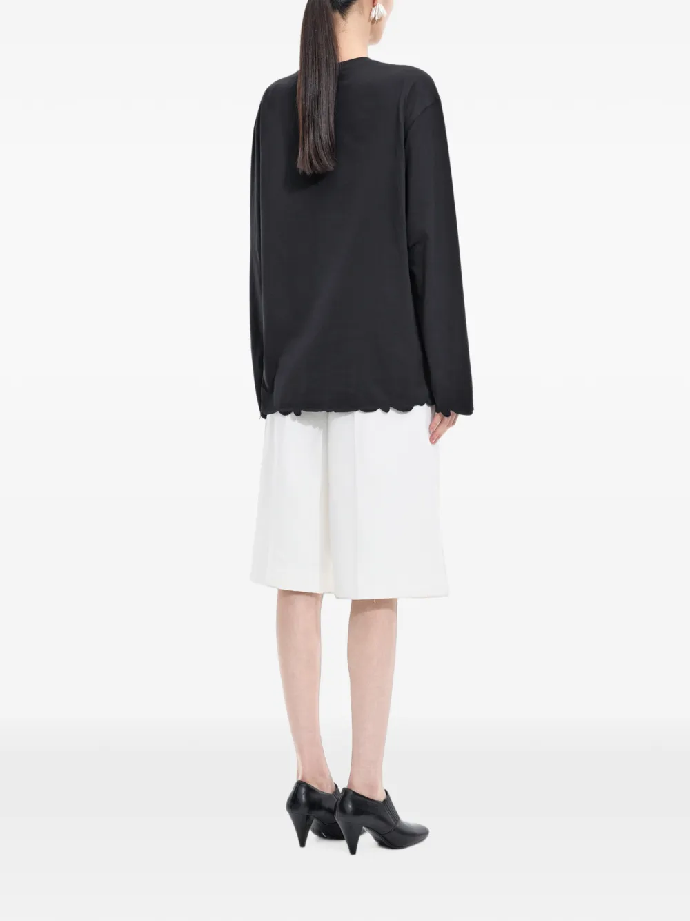 JNBY T-shirt met gewelfde afwerking Zwart