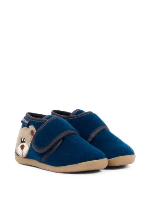 NATURINO Carillon bear-patch touch-strap slippers