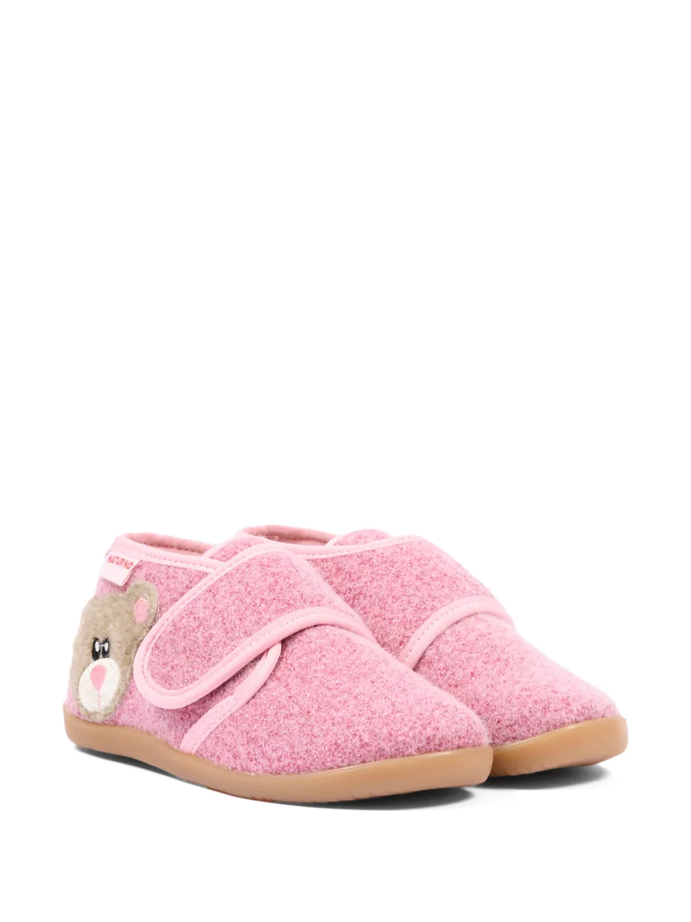 NATURINO bear-patch touch-strap shoes - Rosa