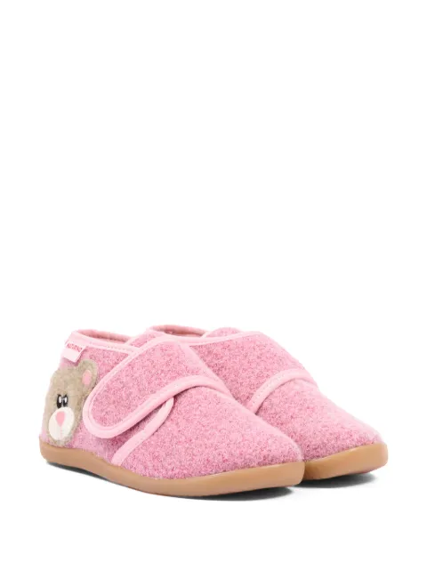 NATURINO bear-patch touch-strap shoes