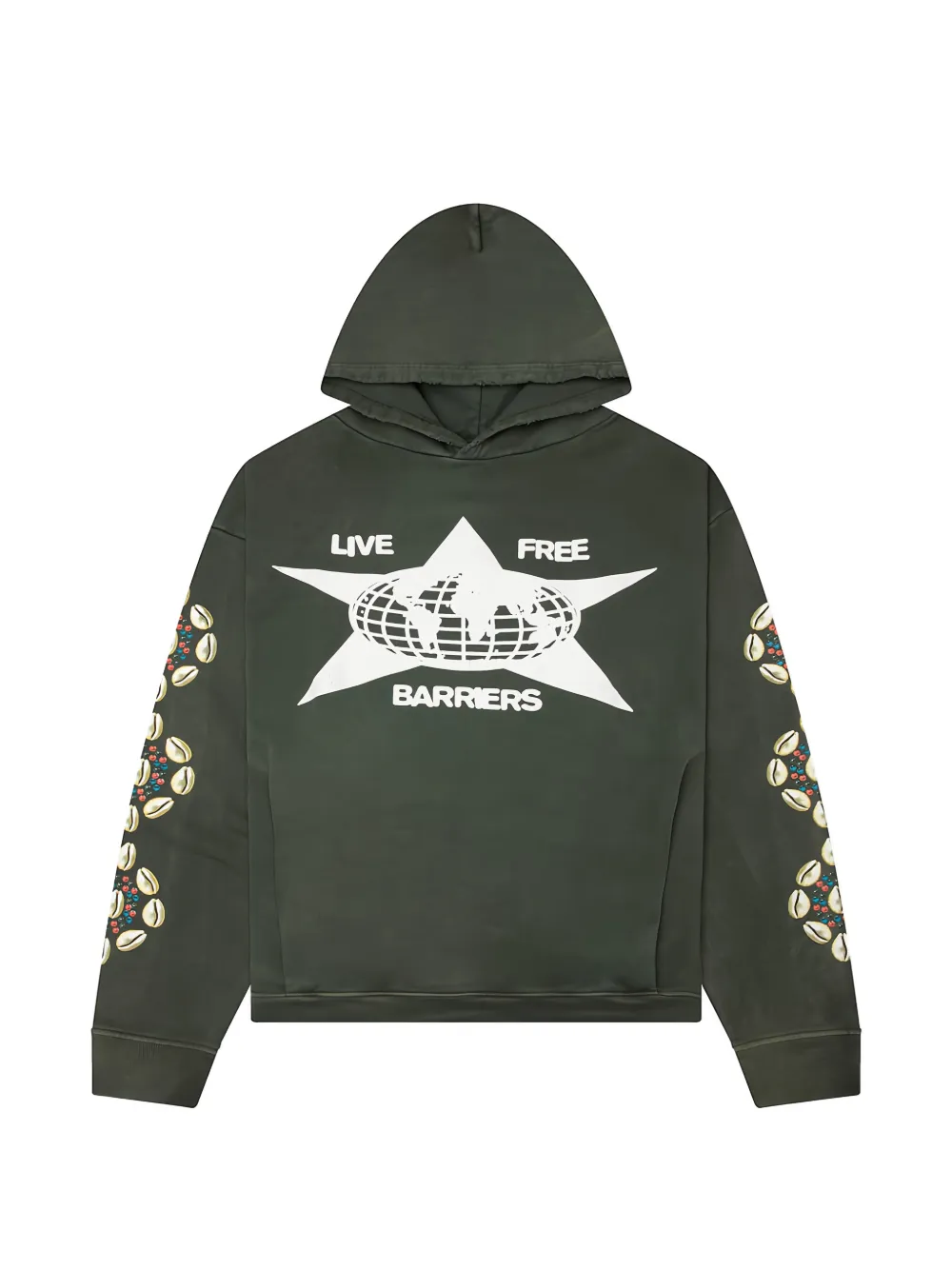 Barriers Graphic-print Hoodie In Green