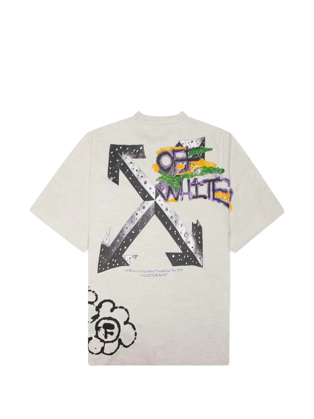 Off-White Arrows T-shirt met metalen bloemen Grijs