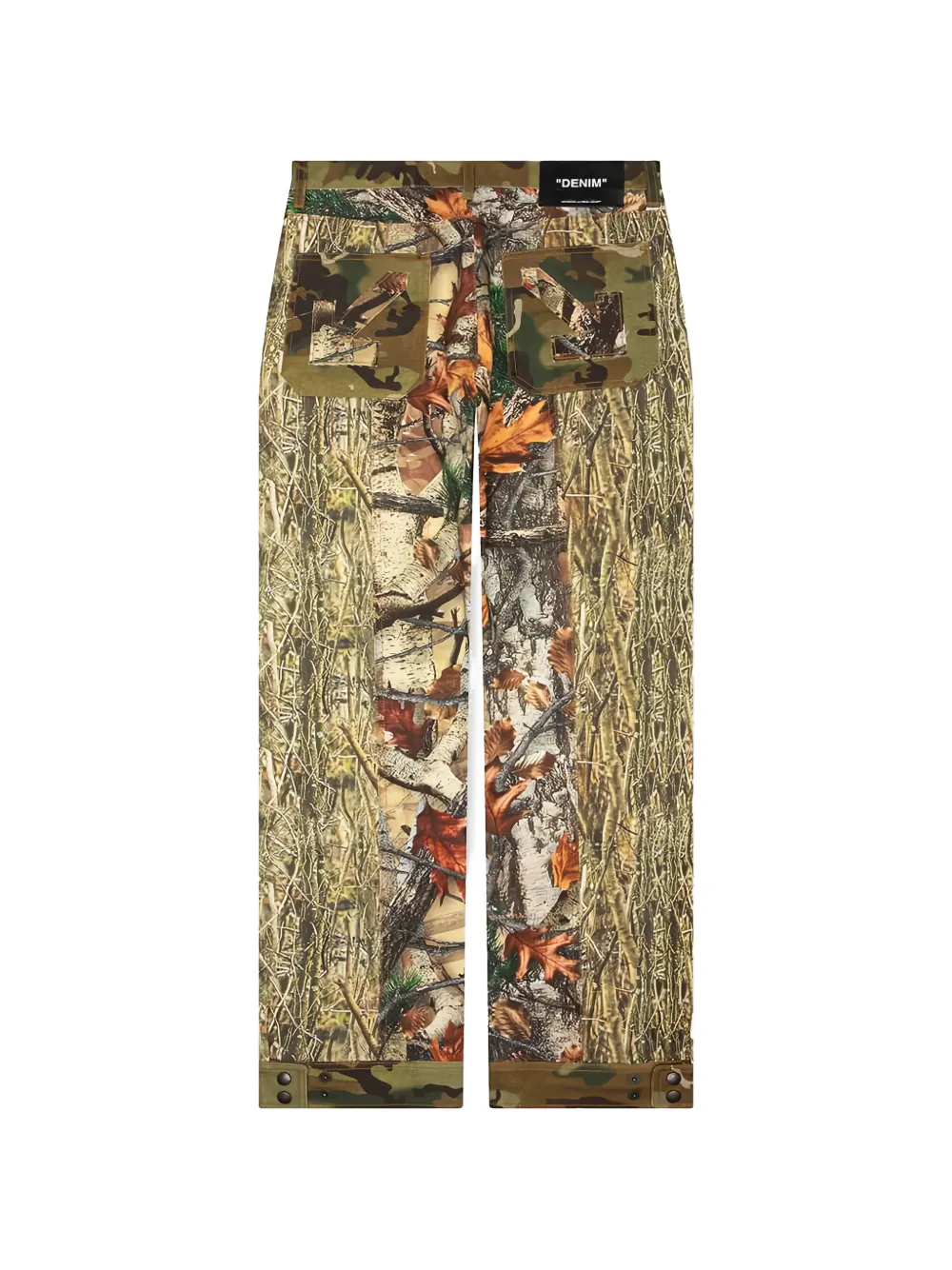Off-White Straight jeans met camouflage-print Groen
