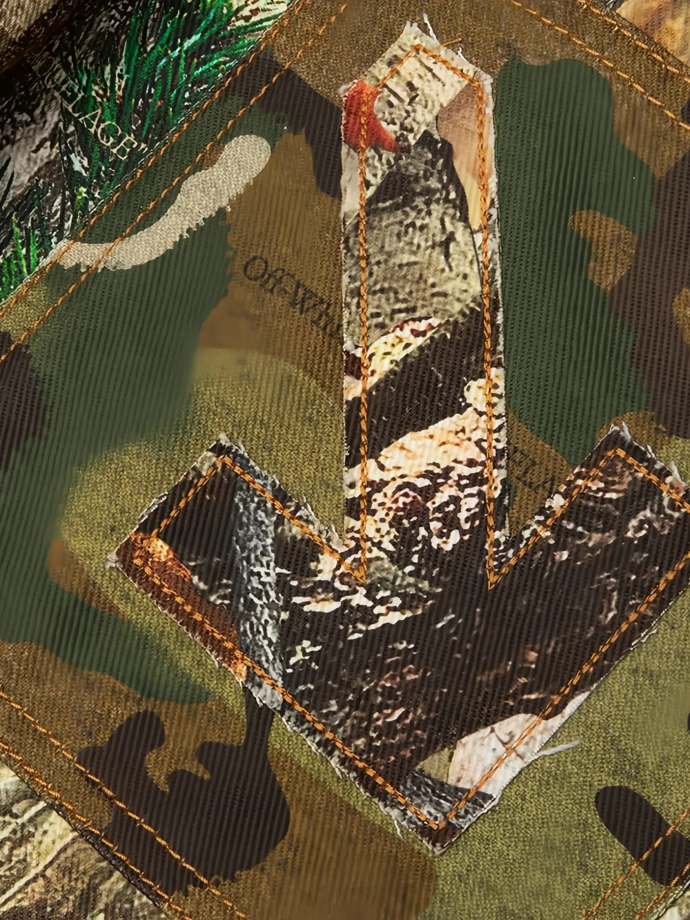 Off-White Straight jeans met camouflage-print Groen