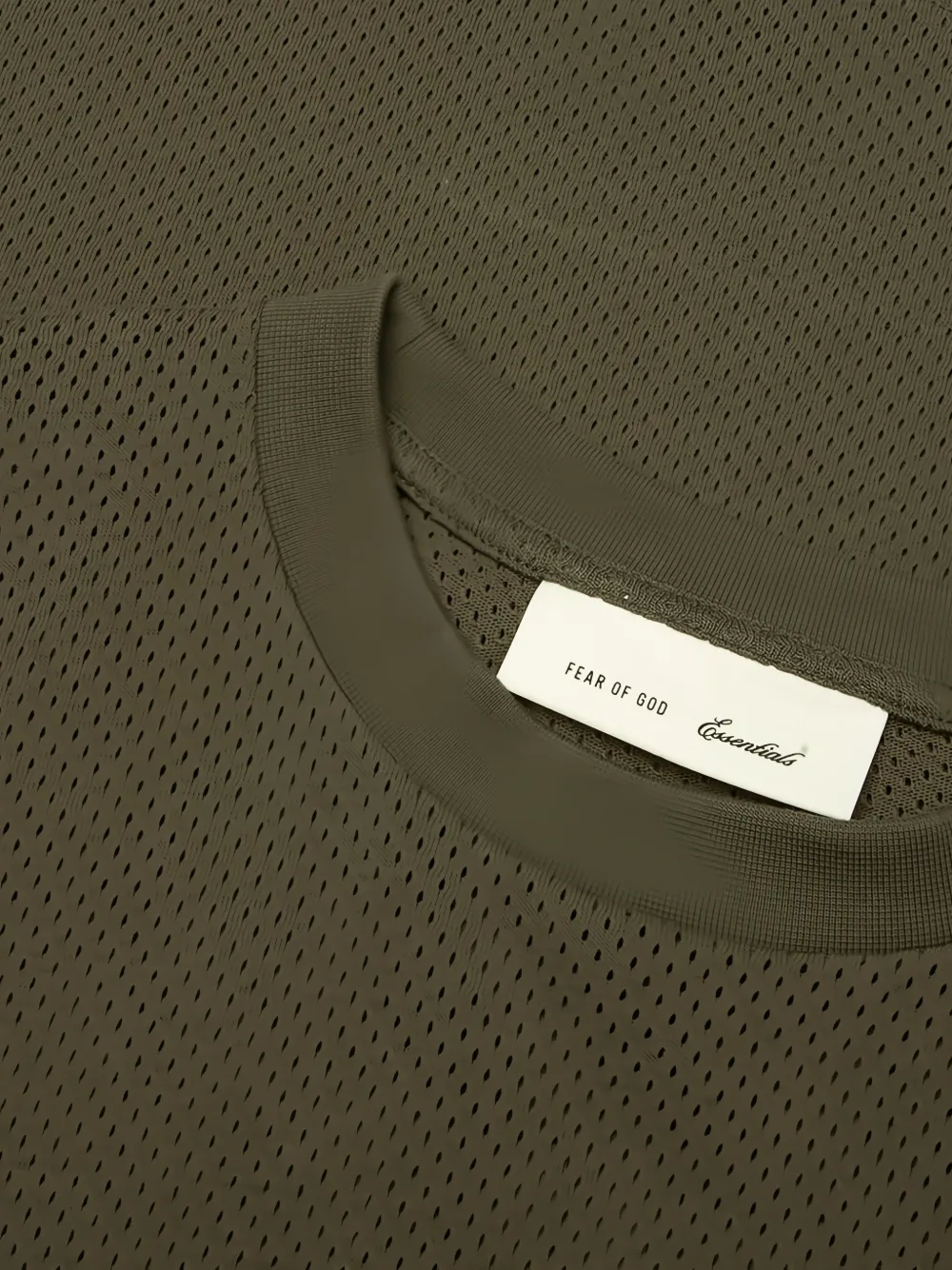 FEAR OF GOD ESSENTIALS mesh T-shirt met logo-print Groen