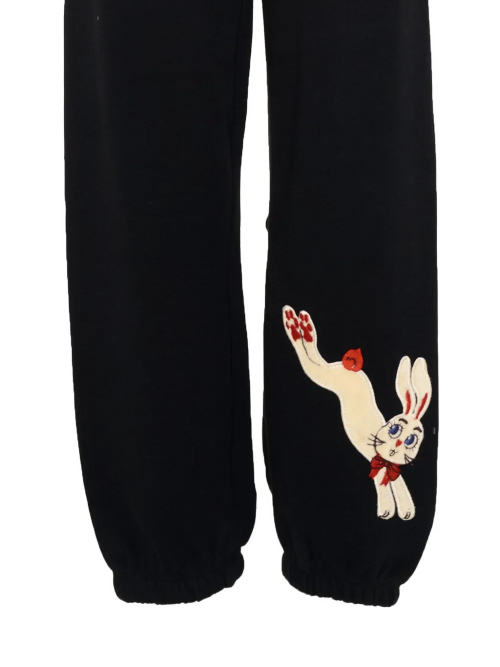 Mini Rodini Trainingsbroek met konijn-applicatie Zwart
